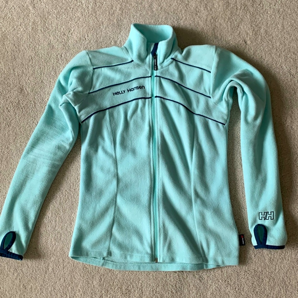Helly Hansen women’s teal fleece zip up, size small